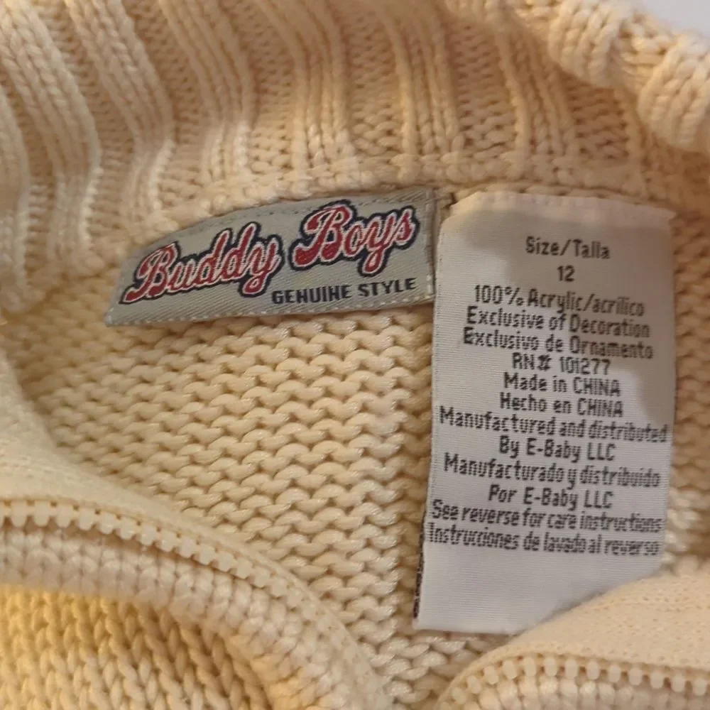 Buddy Boys vintage infant knit cardigan sweater jacket size 12 months‎